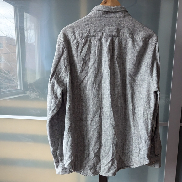 Men's Madewell Perfect Fit Button Up Flannel Shirt Gray Long Sleeve Cotton - M - Picture 8 of 13